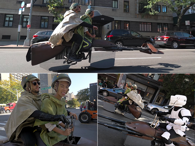 『スター・ウォーズ』の「スピーダー・バイク」、ニューヨークを走る!?