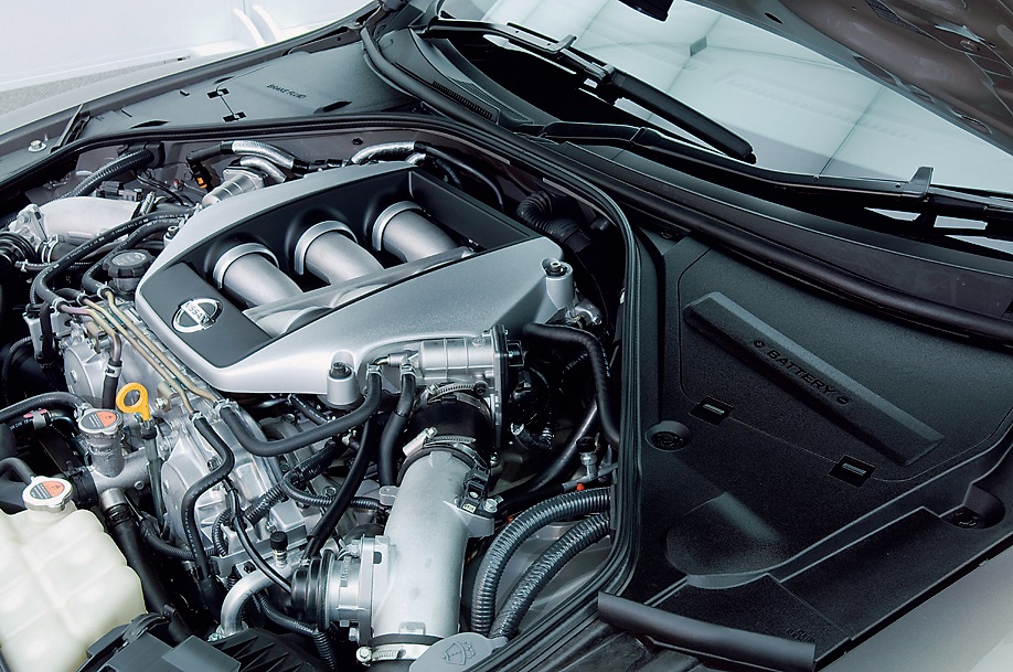 3.8L、V6ツインターボエンジンは基本的に標準タイプからの大きな変更点はない。最高出力485ps／6400rpm、最大トルク60.0kgm／3200-5200rpmのスペックも変更はない