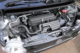 58ps/6.6kgmを発揮する。CVTの2WD車はエコカー減税の対象