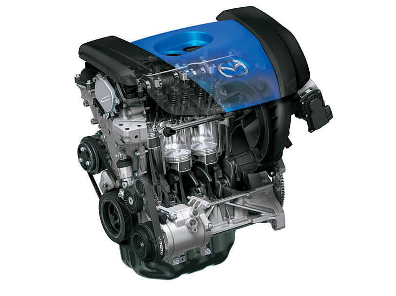SKYACTIV-DRIVE:デミオの1.4よりも走りを重視してエンジン圧縮比は1.2。ATは伝達効率とレスポンスを飛躍的に向上