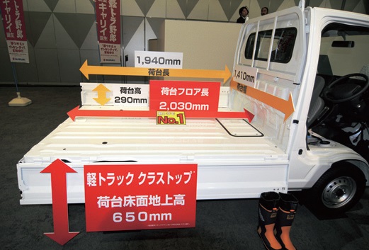 クラストップの荷台長、2030mmを実現