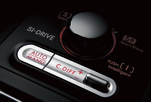 センターデフに機械式と電子制御の2つのLSDを内蔵しドライバーの好みや走行状況に応じてセンターデフの作動制限をコントロール