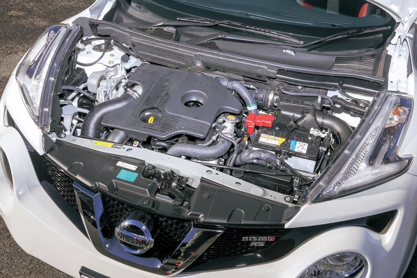 1.6Lターボエンジンはノーマルの190ps/24.5kgmから214ps/25.5kgmにパワー/トルクとも増強