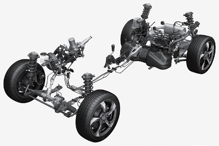 専用シャシー:S660は、軽自動車のレベルを遙かに超えた専用シャシーに加え、オープンボディをまったく感じさせない剛性感のあるボディ、そして鋭いレスポンスを見せるターボエンジンが見事なバランスをみせている
