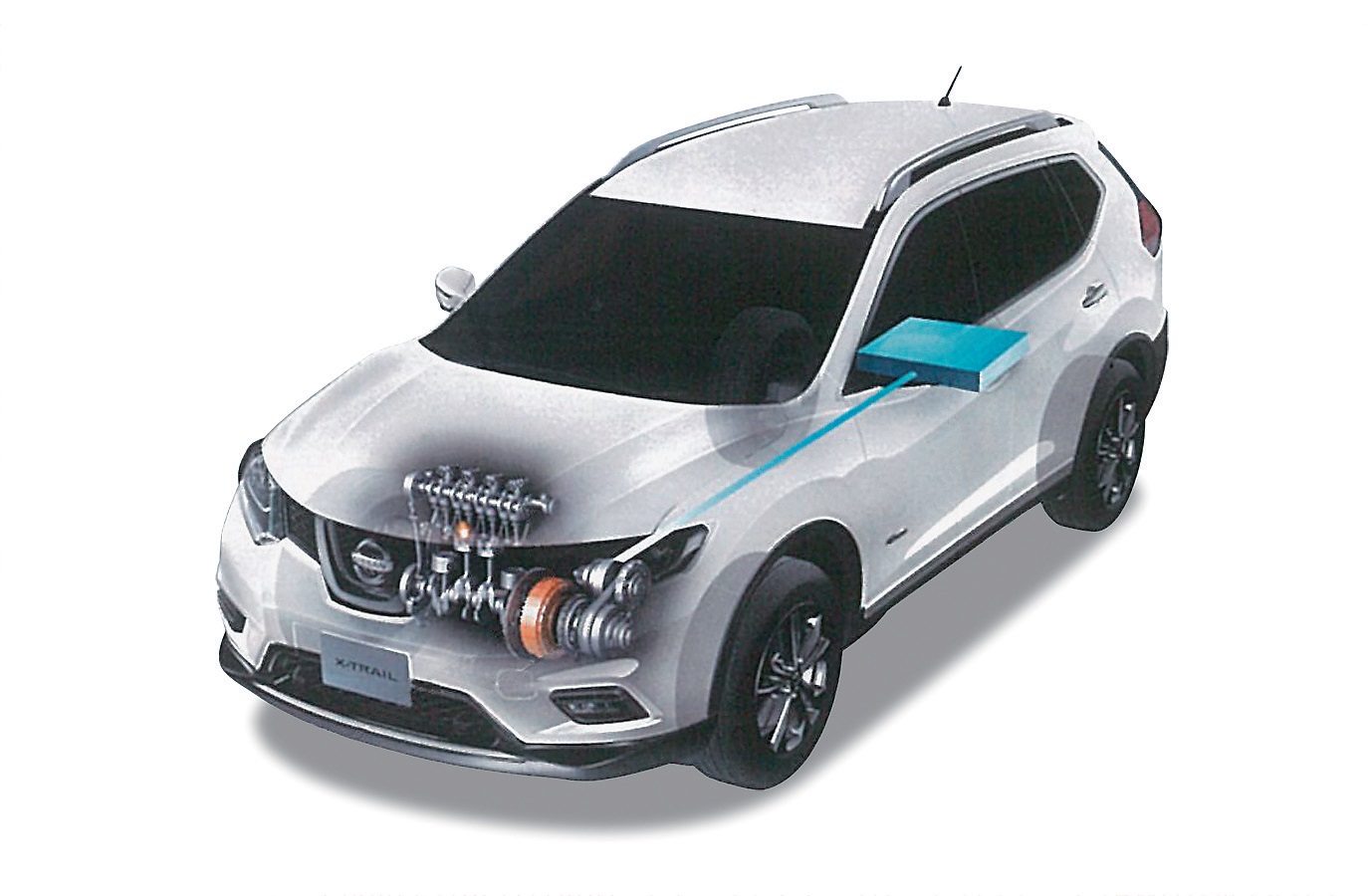 日産独自の1モーター2クラッチのハイブリッドシステム 2Lエンジンに最高出力41ps&最大トルク16.3kgmのモーターを組み合わせ、システム出力は188ps
