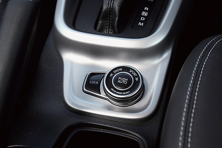 AUTO、SPORT、SNOW、LOCKの4つのモードが選べるALLGRIPを採用する