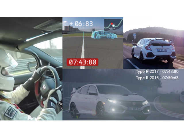 シビック タイプR 2017モデルがニュルで、2015モデルと競う