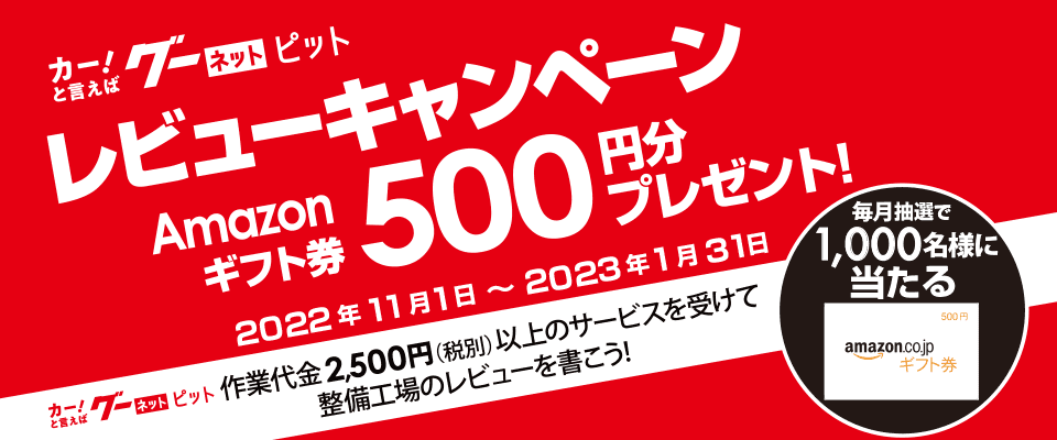 レビューキャンペーン Amazonギフト券500円分プレゼント! 2022年11月1日～2023年1月31日