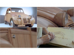 職人が6年がかりで作った1／1の木製シトロエン 2CV