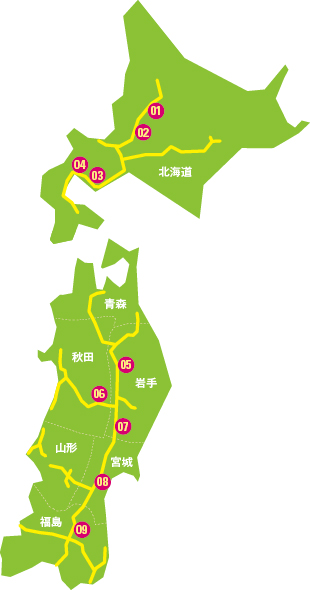北日本の地図
