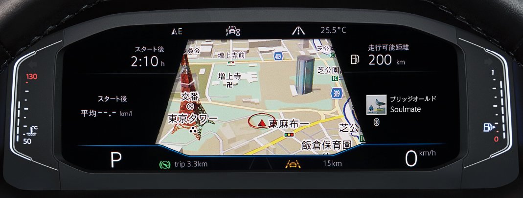 フル液晶メーターにはさまざまな情報が表示される