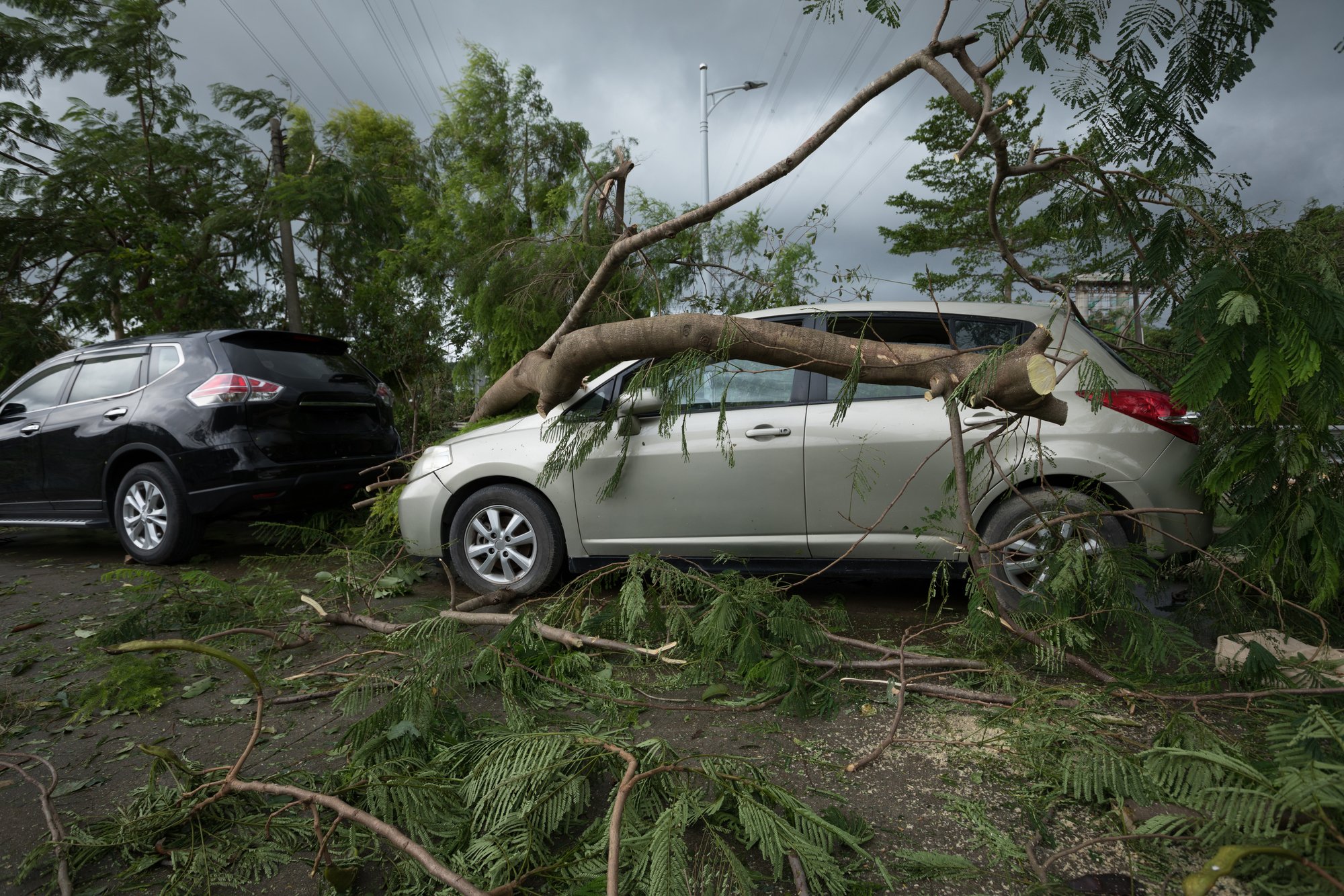 台風の際、駐車時にフロントガラスを破損させないための準備は?
