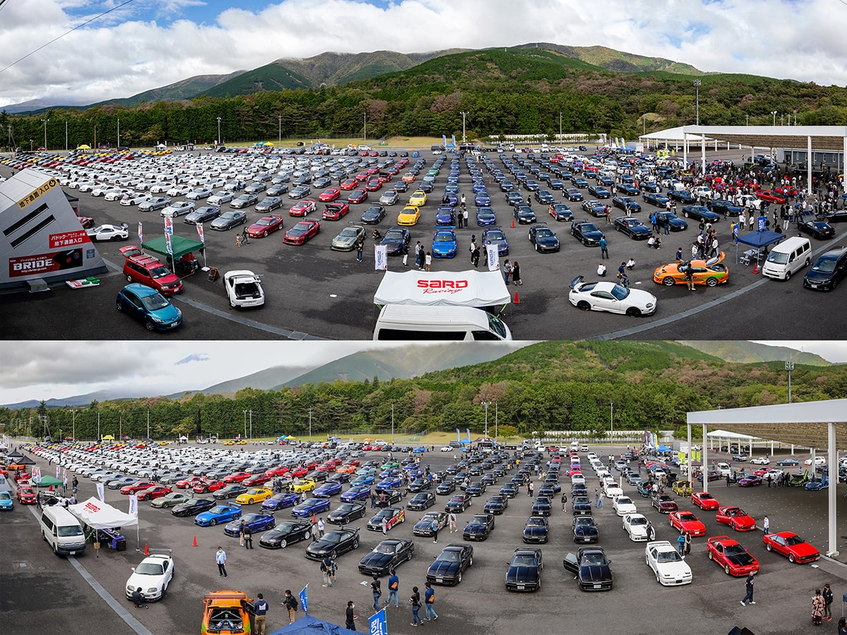 350台のスープラが騒然と並ぶ