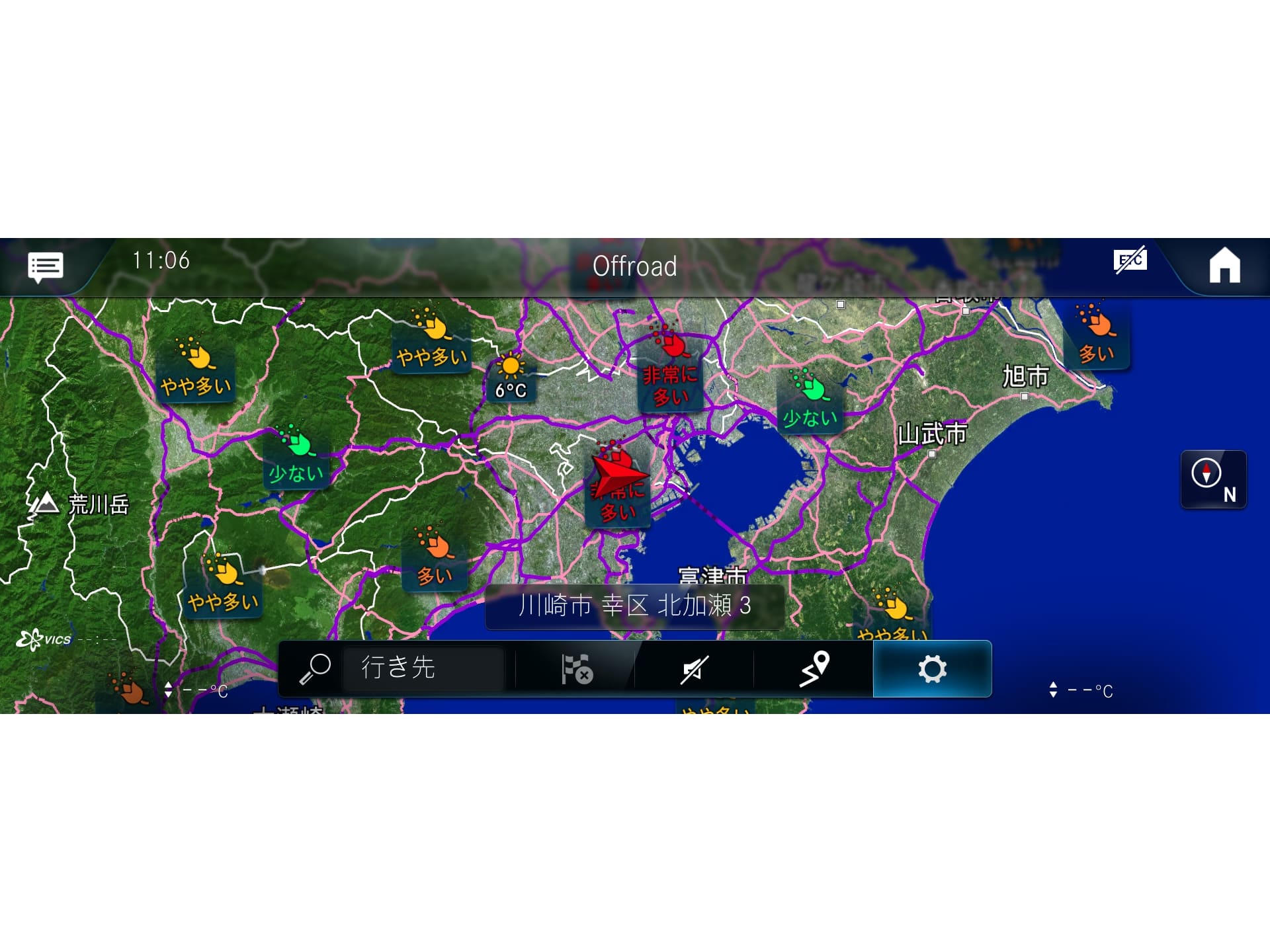花粉情報2D表示画面(イメージ)