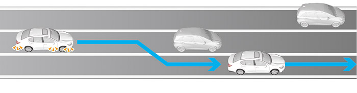 自動運転中の車線変更イメージ