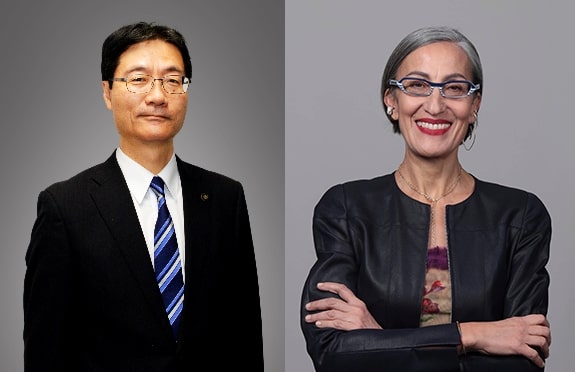 鈴木力 燕市長(写真左)とティツィアナ・アランプレセ FCAジャパン マーケティング本部長