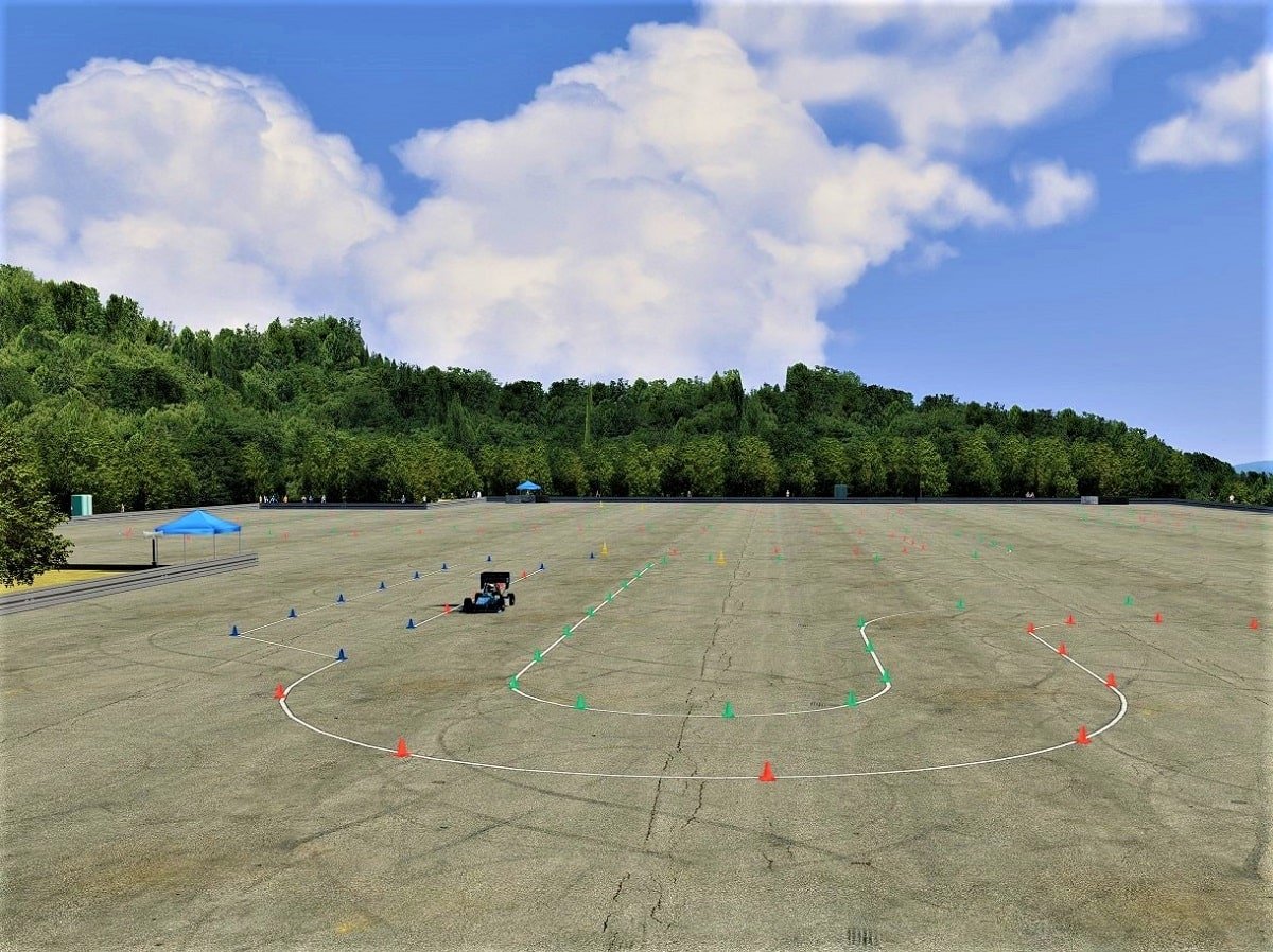「学生フォーミュラ日本大会」バーチャルで再現した会場