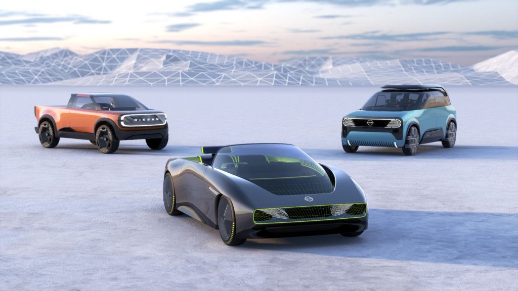 写真左から「Nissan Surf-Out(サーフアウト)」「Nissan Max-Out(マックスアウト)」「Nissan Hang-Out(ハングアウト)」