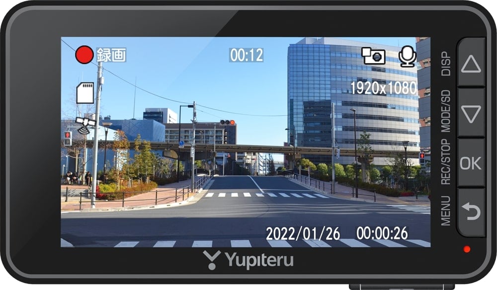 ユピテル「Y-230d」「SN-TW85d」フロントカメラ　3.0インチモニター