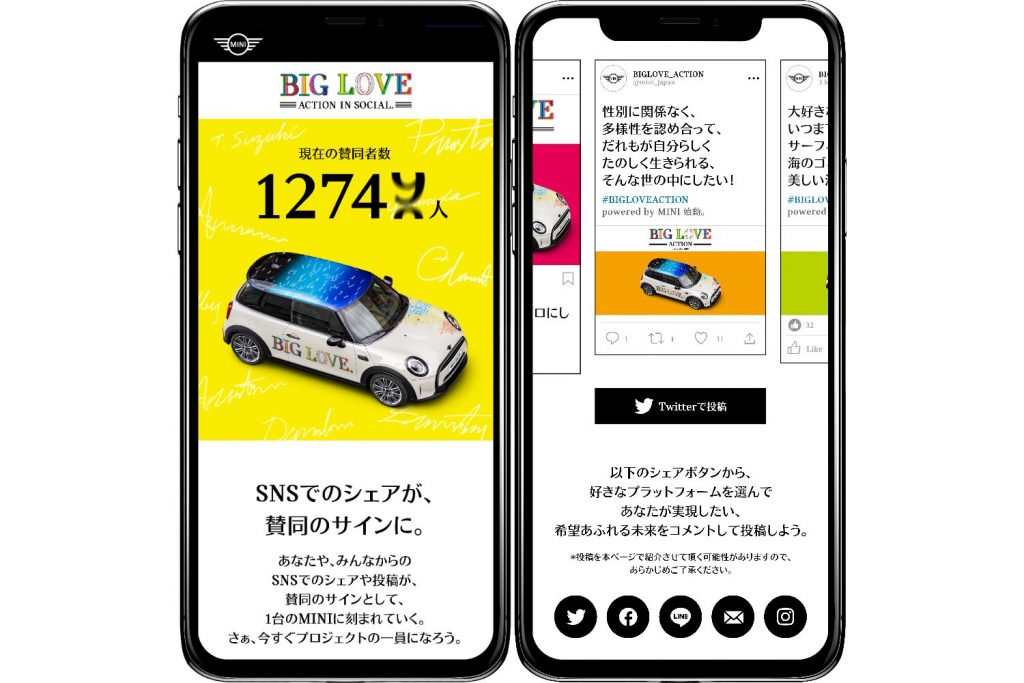 SNS投稿で賛同