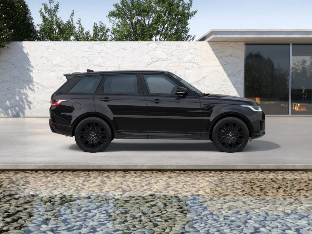 「RANGE ROVER SPORT HSE DYNAMIC BLACK+(レンジローバースポーツ HSE ダイナミック ブラック+)」サントリーニブラック(メタリック)サイド