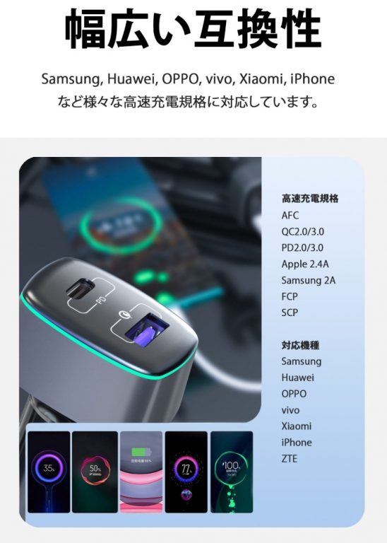 さまざまな急速充電規格に対応