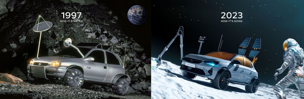 1997年に発表されたという「コルサ ムーン」(写真左)と、今回の「コルサ ムーン2」。進化の歴史が一目瞭然?