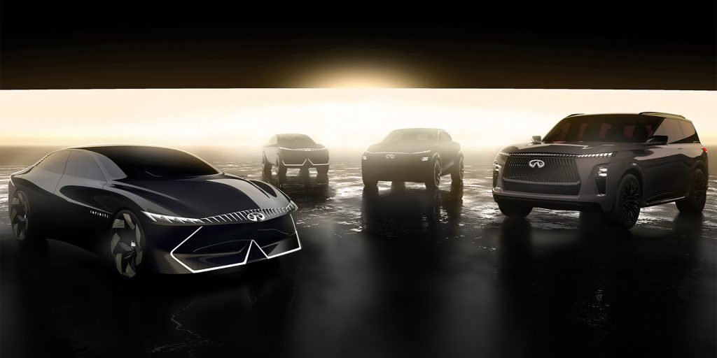 今回発表された「Vision Qe」（写真左端）など新型車4車種