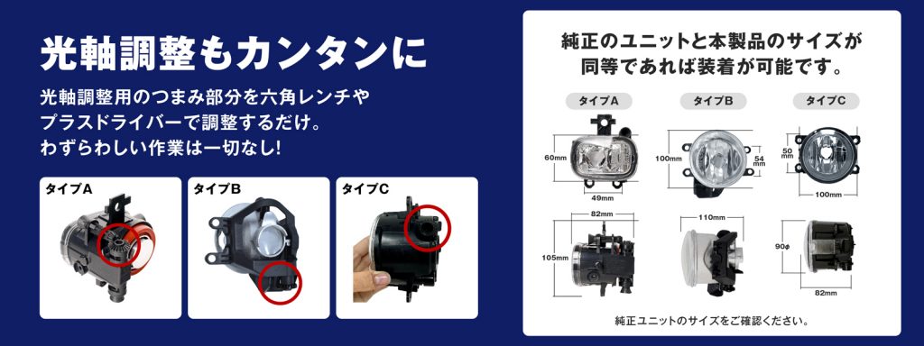 「3色切り替えトリプルカラーチェンジLEDフォグランプ」フォグランプユニットセット3