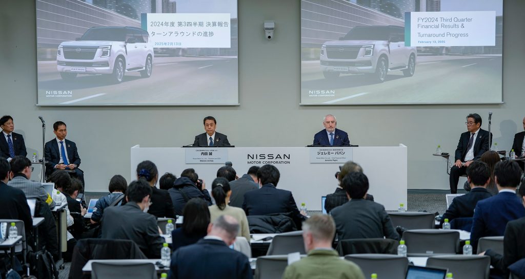 2月に開かれた会見では、内田誠社長(当時)から2024年度 第3四半期決算とターンアラウンドの進捗が報告された