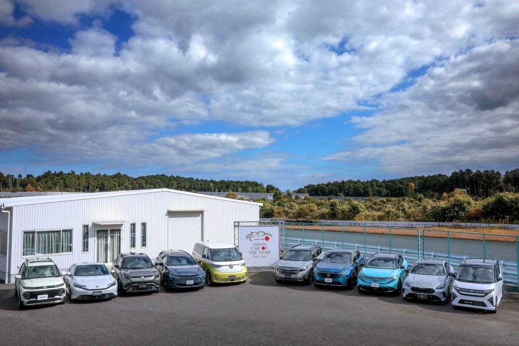 11月19日に開催された試乗・取材会に集められた10ベストカー。この中から「今年の1台」が選ばれる